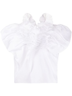 Nina Ricci блузка с оборками и короткими рукавами