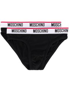Moschino двое трусов с резинкой с логотипом