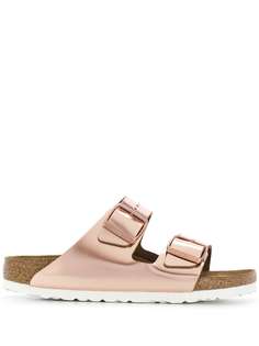 Birkenstock босоножки Arizona с эффектом металлик