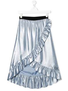 Kenzo Kids юбка с оборками и эффектом металлик