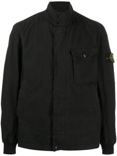 Stone Island куртка-рубашка с нашивкой-логотипом