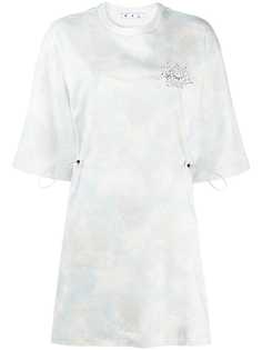 Off-White платье-футболка Meteor Shower с принтом тай-дай