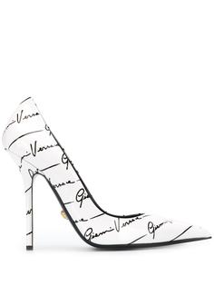 Versace туфли-лодочки в полоску с логотипом