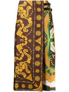Versace юбка миди с платочным принтом