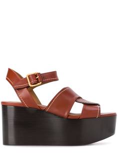 Chloé сандалии на платформе с пряжками Chloe
