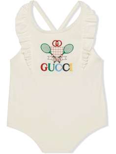 Gucci Kids купальник с вышивкой Gucci Tennis