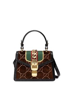 Gucci бархатная мини-сумка Sylvie GG