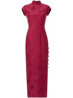 Shanghai Tang жаккардовое длинное платье Qipao Chinoiserie