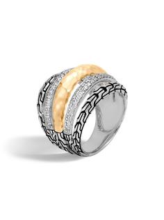 John Hardy кольцо из золота и серебра с бриллиантами