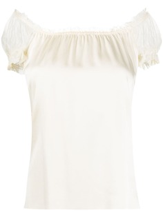 Chanel Pre-Owned присборенная блузка 2005-го года с прозрачными рукавами