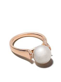 Yoko London кольцо из розового золота с жемчугом и бриллиантами