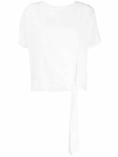 Luisa Cerano футболка с круглым вырезом и завязками сбоку