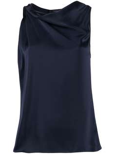 Theory блузка без рукавов с драпировкой