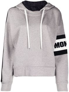 Moncler худи с полосками и логотипом