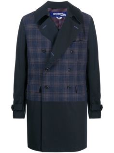 Junya Watanabe MAN двубортное пальто в клетку