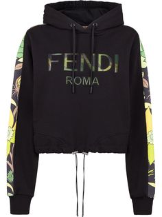 Fendi укороченное худи с логотипом