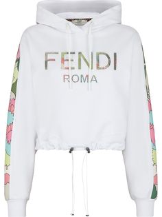 Fendi укороченное худи с логотипом