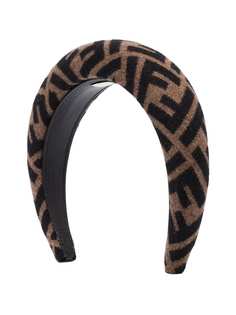 Fendi brown FF logo jacquard headband