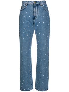 Philosophy Di Lorenzo Serafini джинсы прямого кроя с кристаллами и завышенной талией