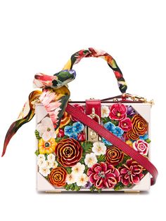 Dolce & Gabbana каркасная сумка Dolce Box с цветочной аппликацией