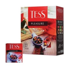 Чай Tess Pleasure черный шиповник/яблоко 100пак. карт/уп. (0919-09)