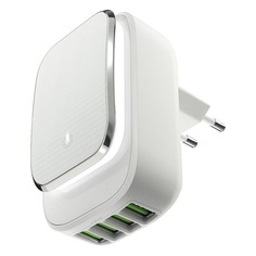 Зарядные устройства Сетевое зарядное устройство INTERSTEP 67311, 4xUSB, 4.4A, белый