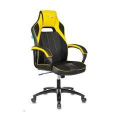 Кресло игровое ZOMBIE VIKING 2 AERO, на колесиках, текстиль/эко.кожа, желтый/черный [viking 2 aero yellow] Бюрократ