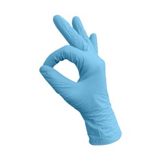 Перчатки неопудренные одноразовые, размер: XL, нитрил, 100шт, цвет голубой Noname