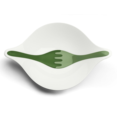 Салатница с приборами leaf l+ (koziol) белый 12 см.