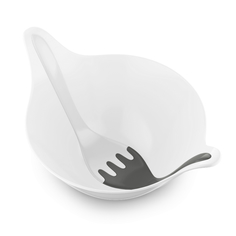 Салатница с приборами leaf 2.0 (koziol) белый 19 см.
