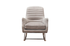 Кресло-качалка велюровое (garda decor) серый 90x94x73 см.