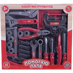 Игровой набор Abtoys "Помогаю папе" Набор инструментов, 30 предметов