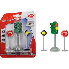 Игровой набор Dickie Toys "Светофор и знаки дорожного движения", 12 см