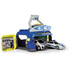Игровой набор Dickie Toys "Полицеская станция и 2 машинки", свет и звук