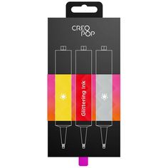 Чернила для 3D ручки Creopop 4А С блестками Gold/Red/Silver (SKU013)