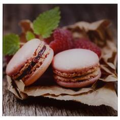 Картина на стекле 30х30 см «Макаруны»