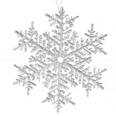 Украшение новогоднее «Снежинка большая», пластик, цвет серебро матовое