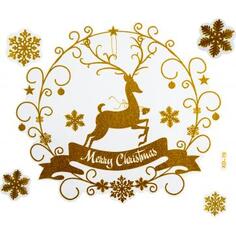 Наклейка «Рождественский олень» 72x54 см
