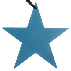 Ёлочное украшение «Звезда» 9.5x9.5 см, дерево, цвет голубой/золотой