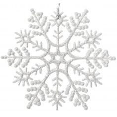 Украшение новогоднее «Снежинка Классика», пластик, цвет белый