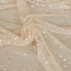 Тюль п/м сетка жаккард 250 см цвет бежевый