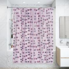 Штора для ванной комнаты «Розовые ракушки» 180х180 см цвет розовый V Line