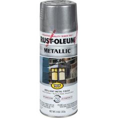 Краска аэрозольная по ржавчине цвет серебристый металлик 340 г Rust Oleum