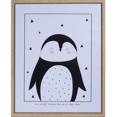 Картина на холсте в раме «Пингвин» 40х50 см