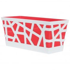 Ящик балконный Idea Мозаика 40x17x18.5 см v7.9 л пластик белый/красный