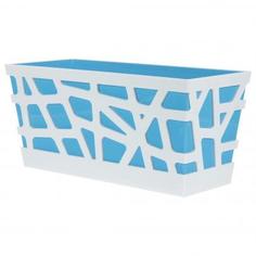 Ящик балконный «Мозаика» 40х17х18.5 см, 8 л, пластик, Белый, Синий Idea