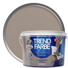 Краска для стен и потолков Trend Farbe цвет Платиново-серый 1 л Dufa
