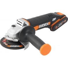 УШМ (болгарка) аккумуляторная Worx WX800, 20 В Li-ion 2x2 Ач, 115 мм