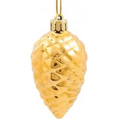 Украшение ёлочное «Шишка-звезда-шар», 6 см, цвет золотой Decoris
