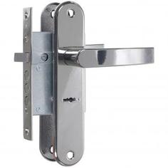 Замок врезной с ручками на планке ЗВ-9, сталь, цвет хром ПроСам